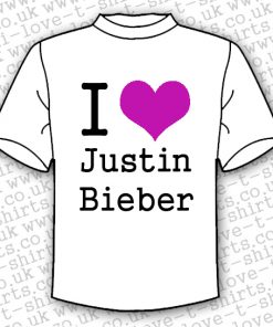 I Love Justin Bieber T-shirt With Purple Heart