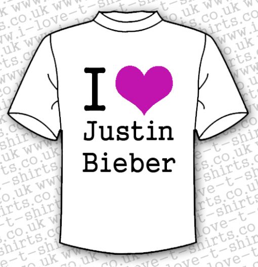 I Love Justin Bieber T-shirt With Purple Heart